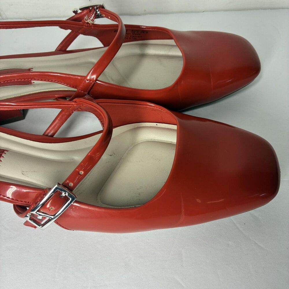 Franco Sarto L-DESTIN Shoes Womens Size 8 M Red Slingback Square Toe Flats Dress - Picture 14 of 16